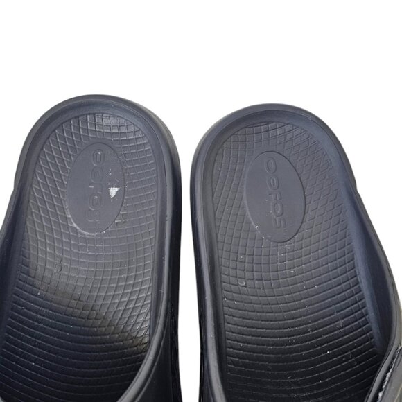 OOFOS Mens OOahh Sports Flex Slip On Slide Sandals, Comfort, Black, Size 10 - Picture 4 of 10